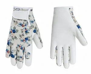 Women's Floral Gardening Long Cuff Thorn Proof Suede Palm for Yard and Garden Work Gloves