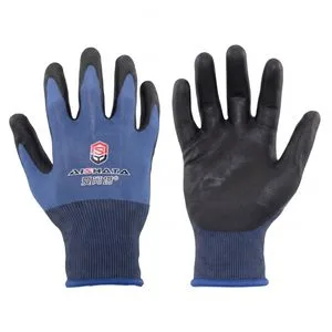 21G Level D Cut Resistant Grey Diamond Nylon Spandex Liner Foam Nitrile Safety Work Gloves for Automotive Machinery Metalworking Construction