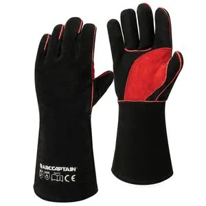 Arccaptain Leather Forge Welding Gloves, Heat/Fire Resistant 16 Inches Gloves for Stick, MIG, TIG Suitable for Various Welding Tasks Cowhide Welding Gloves