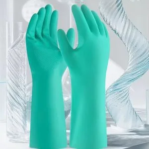 Industrial Green Rubber Work Hand Gloves Chemical Acid Alkali Resistant Glove Safety Labor Gloves Rubber Household Cleaning Gloves Kitchen Cleaning Gloves