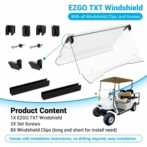Anti-Glare Scratch-Resistant Clear Polycarbonate Sheet Golf Cart Windshield for Ezgo TXT