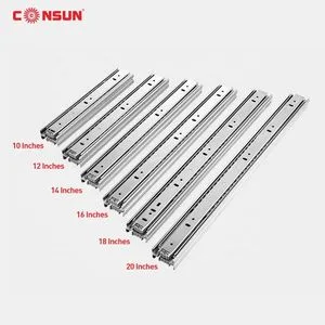 Consun 35mm Full Extension Slides Runner Rail Telescopic Channel Ball Bearing Drawer Slide for Furniture Hardware Fittings