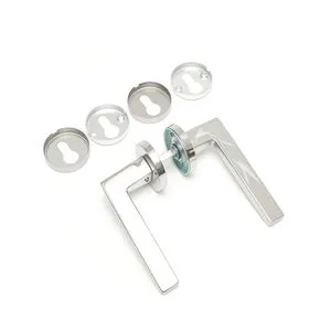 Minimalist Square Tube Lever Handle Zinc Alloy Satin Plating for Modern Door