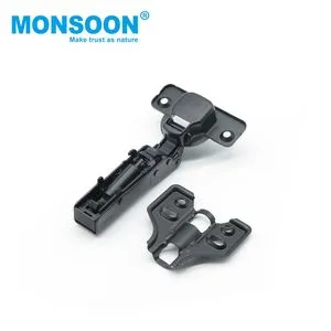 Furniture Fitting Hardware 35mm One Way Soft Closing Black Hinge Kitchen Cupboard Iron Hydraulic Cabinet Hinge