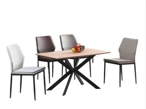 Modern Trendy Dining Furniture with Rectangular Design and Black Metal Legs
