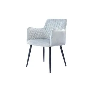 Modern Home Living Room Bedroom Furniture Fabric Velvet Cushion Sofa Armrest Metal Steel Dining Chair for Hotel Restaurant