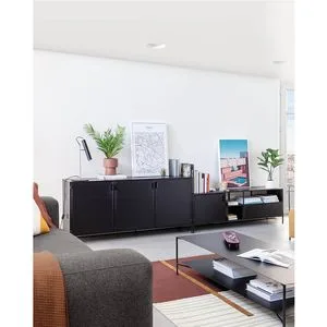 Popular Black Metal Cabinet with 3 Doors for Home Furniture