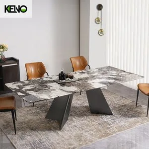 2026 Marble Home Dining Table Furniture with Metal Base