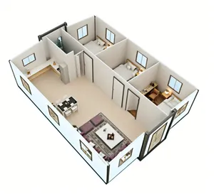2025 Expandable House 40FT Quick Install Cabin House Container with Bedroom Home