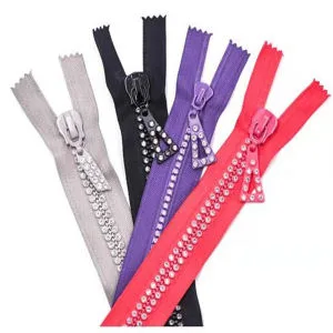 100% Newest Hot Sale No. 5 Fancy Zipper with Diamond Rhinestone a/L, O/E