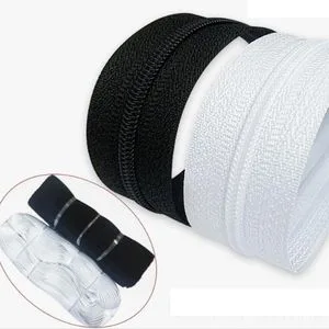 No. 3#4#5#7#8#10# Nylon Zipper Long Chain Nylon Zipper Rolls for Garments Home Textiles Bags Pants, Zipper in Roll, Continuous Zipper, Zipper Chain and Slider