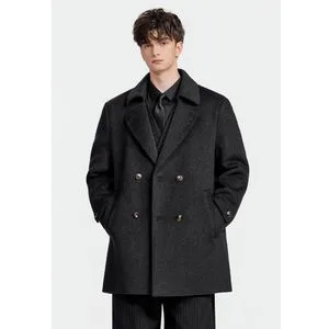 Manufacturer Tailored MID Fit Luxury Men Formal Wool Coat with Double Breast Design Winter Wool Outwear