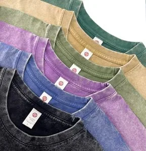Wholesale Guangzhou Clothes 230g Custom Vintage Wash Heavyweight Pure Cotton Tee Custom Wear Oversized Bulk Blank T Shirt for Men Roupas Da Moda Clothes Cotton