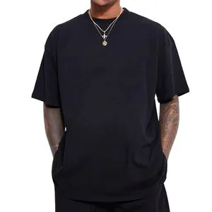 Men Unisex Screen Print Bulk T Shirt High Quality Heavyweight Cotton Oversized White Plain Blank Customize Black T Shirt