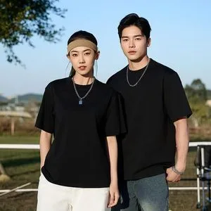 High Quality 100% Cotton Men's Loose Street T-Shirt Women's Blank T Shirts