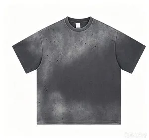 Garment Heavyweight T-Shirt Blank Custom Breathable Cotton Acid Wash Vintage T-Shirt