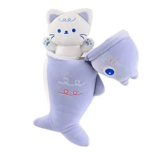 New Design Adorable Plush Cat Cute Fish Pillow PP Cotton Filling Plush Toy