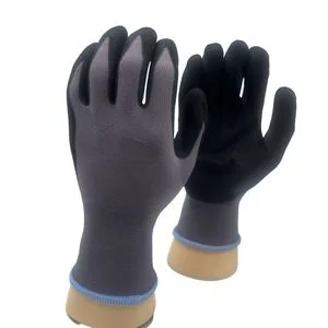 15g Nylon Spandex Liner Sandy Finish Nitrile Coated Hand Gloves