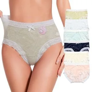 Women's Ice Silk Panties with White Bowknot Ladies Underwear Lingerie