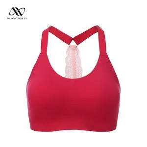 Stylish Red Wireless Seamless Bra with Full Coverage Design
