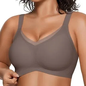 Wireless Bras for Women No Underwire Supportive Mesh Crossover Bra Seamless Push up Full Coverage Everyday Bralettes
