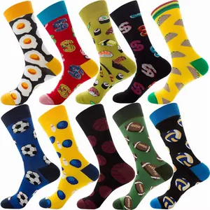 Low Price Fashion Design Custom Cartoon Happy Funny Sock 100% Cotton Crew Socks Men Socks