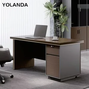 Yolanda Office Furniture Modern Executive Corner Desk President Office Wood Computer Table Convertible Design Featuring Melamine Panel Style