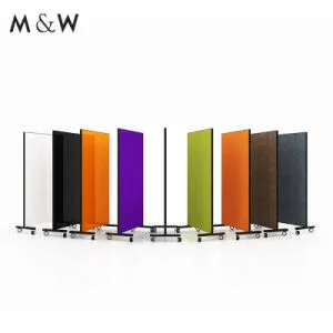 M&W Extensible Mobile Classroom Mobile Glass Screen Room Divider Partition Movable Office Whiteboard