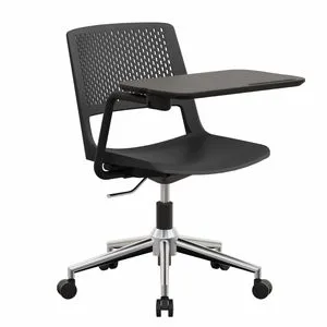 Plastic Ergonomic MID Back Lumbar Support Adjustable Swivel Rolling Task Computer Office Conference Chair with Writing Tablet