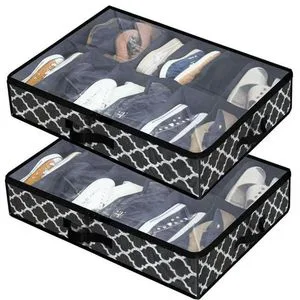 Breathable Transparent and Foldable Underbed Shoe Storage Boxes Bins