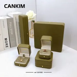 New Design Green Leather Jewelry Box Jewellery Set Box Leather PU Leather Travel Jewelry Box with Logo