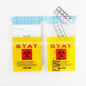 Customized Size, Color Printed, Adhesive/Liquid Tight Specimen Bag, Pill/Drug/Labortary/Medical/Sample Bag
