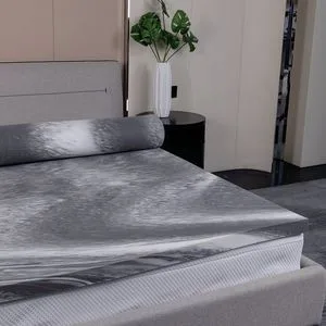3 Inch Swirl Bamboo Charcoal High Density Memory Foam Mattress Topper with Waterproof Removable Cover