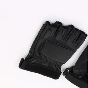Shockproof Protective Sheepskin Tactical Half Finger Gloves for Law Enforcement