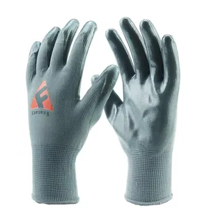 Nitrile Coated Polyester Shell Labor Protective Safety Gloves From China