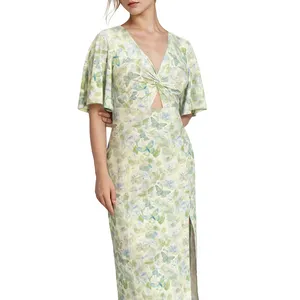 Customized Fashionable Soft Dress Clothes Summer Casual Print Girl Dress