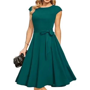 Sexy Dress Wholesale Custom Women's 2025 New Vintage A-Line Cocktail Tea Party Work Dress Relax Party Dress French Style Elegant Gentle Dinner Party New Retro