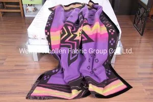 Washable Jacquard Pure Virgin New Wool Blanket