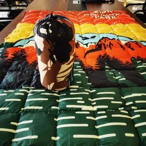 New Digital Design Printed Outdoor Travel Down Blanket
