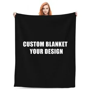 OEM Factory Custom 100% Polyester Logo Print Oversized Eco-Friendly Fleece Throw Blanket