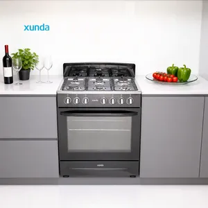Кухонная плита Xunda с независимой печью 76X50cm газовая плита 5 6 горелки с духовкой из нержавеющей стали Газинир для пиццы на четыре газ