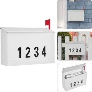 Wall Mount Large Mailbox for Post Steel Box for Outside or Townhouse