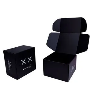 High-Quality Luxury Custom Printed Logo Corrugated Foldable Paper Boxes Black Mailing & Shipping Cartons