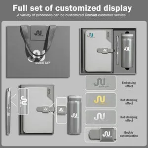 316 Thermos Leather Notebook Gift Set Custom Logo Business Corporate