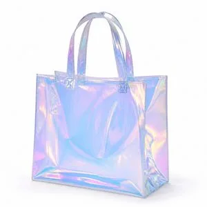 Wholesale Clear Washable Transparent Stadium Approved Holographic Iridescent Laser Beach Shopping PVC TPU Tote Bag