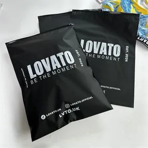 Custom Logo Black Frosted Zipper Bag for Clothing Underwear Apparel Swimwear Packing
