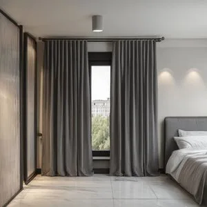 Black Color Washable Backing Yarn Dyed Bonded Pattern 3-Pass Blackout Hotel Curtain Fabric