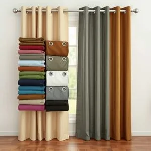 Solid New Trend Linen Grain 100% Blackout Curtain Fabric for Home Hotel