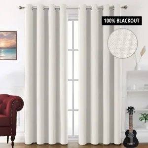 Faux Linen Blackout Fabric Curtain for Window, Polyester Black out Curtain for Bedroom Decoration Luxury Insulated Curtain for Home Cortina De Ventana