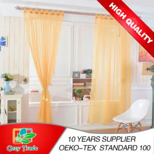 Plain Solid Tab Top Sheer Voile Panel Curtain